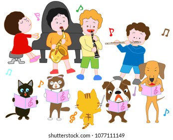Concert with children and pets.

