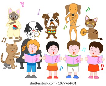Concert with children and pets.


