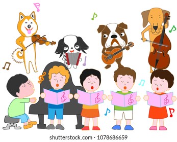 Concert with children and pets.


