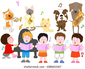 Concert with children and pets.


