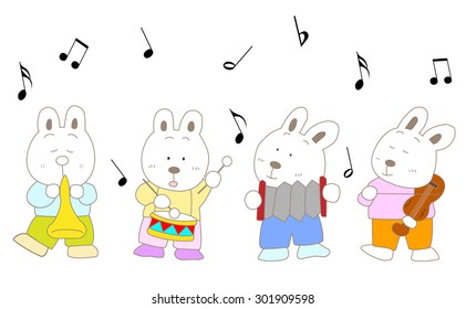 Concert of the cute rabbit