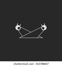 Concert disco spotlights sign simple icon on background
