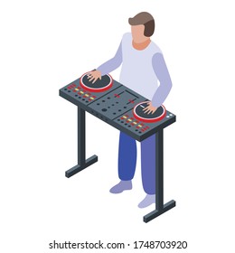 Concert dj icon. Isometric of concert dj vector icon for web design isolated on white background