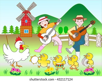 Concert of the domestic animal held at a ranch