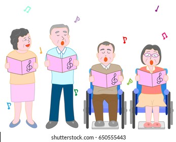 The concert of the elderly person.