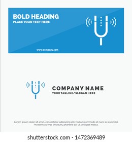 Concert, Fork, Cameron, Pitch, Reference SOlid Icon Website Banner and Business Logo Template
