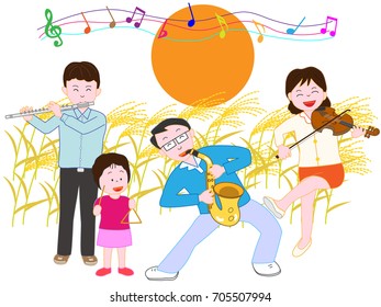 A concert of the full moon night of autumn held by the family.