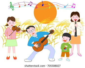 A concert of the full moon night of autumn held by the family.