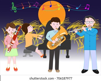 A concert of the full moon night of autumn held by the family.