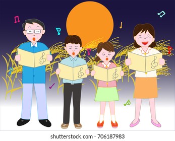 A concert of the full moon night of autumn held by the family.