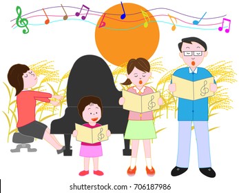 A concert of the full moon night of autumn held by the family.