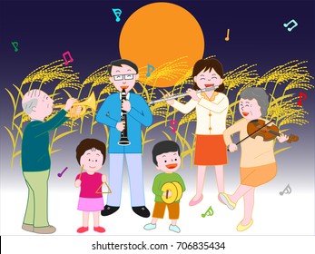 A concert of the full moon night of autumn held by the family.