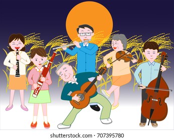 A concert of the full moon night of autumn held by the family.