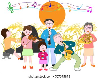 A concert of the full moon night of autumn held by the family.