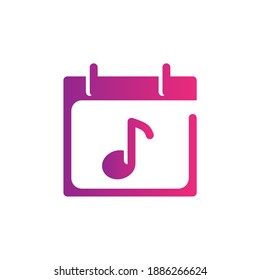 Concert gradient Icon. calendar and date vector illustration on white background