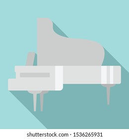 Concert grand piano icon. Flat illustration of concert grand piano vector icon for web design