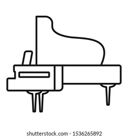 Concert grand piano icon. Outline concert grand piano vector icon for web design isolated on white background