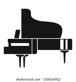 Concert grand piano icon. Simple illustration of concert grand piano vector icon for web design isolated on white background