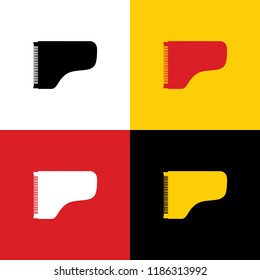 Concert grand piano sign. Vector. Icons of german flag on corresponding colors as background.