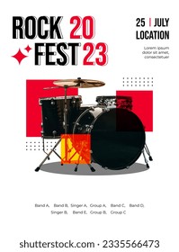 Concert guitar set. Electric, acoustic, string musical instrument. Music concept. Vector illustrations can be used for topics like rock-n-roll, metal, blues