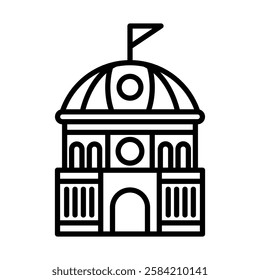 Concert Hall Vector Line Icon Design