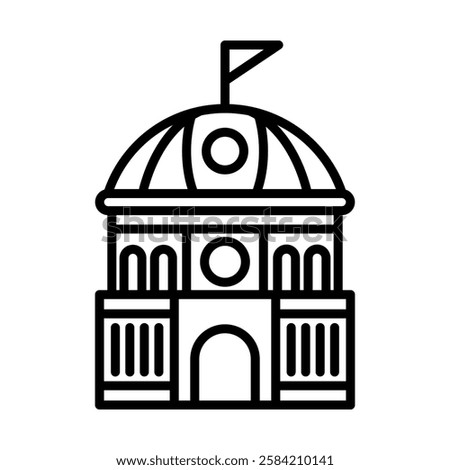 Concert Hall Vector Line Icon Design