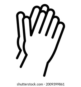 Concert handclap icon outline vector. Encourage hand clap. Finger people