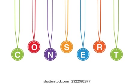 concert, hanging ball style, vector banner ILLUSTRATION ON WHITE BACKGROUND..eps