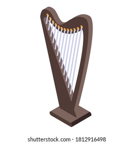 Concert harp icon. Isometric of concert harp vector icon for web design isolated on white background