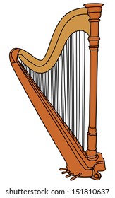The concert harp, vector illustration