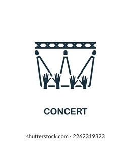 Concert icon. Monochrome simple sign from entertainment collection. Concert icon for logo, templates, web design and infographics.