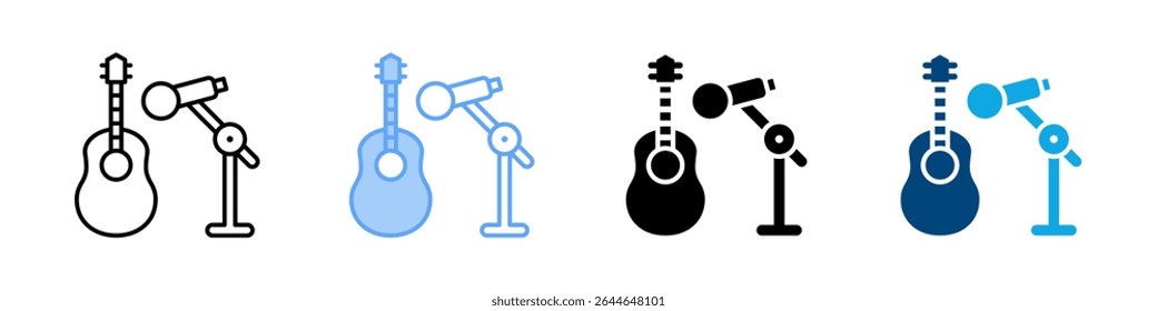 Concert Icon Set Multiple Style. Designed In Outline, Blue, Glyph, Dual Tone