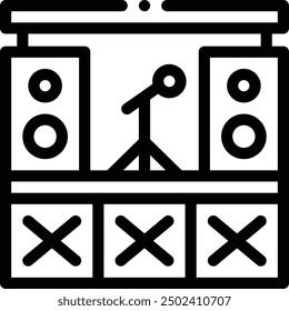 concert icon. Thin Linear Style Design Isolated On White Background
