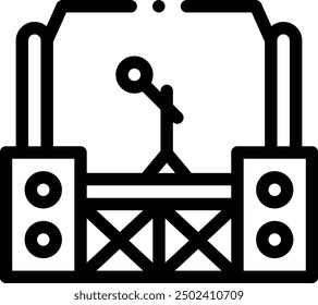 concert icon. Thin Linear Style Design Isolated On White Background