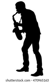 Concert of jazz music on white background