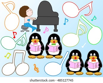 Concert of a mermaid and the penguin