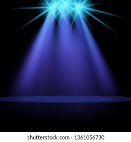 Empty Stage Blue Neon Abstract Blue Stock Illustration 1402784975 ...