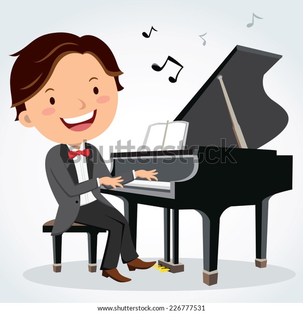 Concert Pianist Piano Player Stock Vector (Royalty Free) 226777531 ...