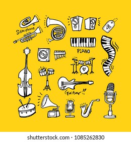 
concert poster / Sketchy music illustration - vector