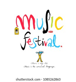 
concert poster / Sketchy music illustration - vector