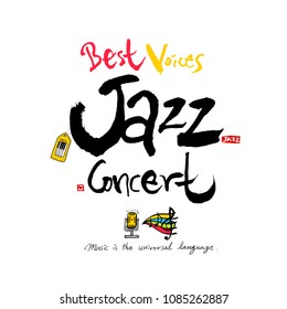 
concert poster / Sketchy music illustration - vector