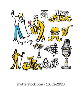 
concert poster / Sketchy music illustration - vector