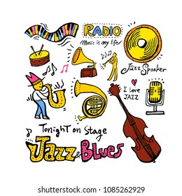 
concert poster / Sketchy music illustration - vector