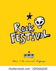 concert poster / Sketchy music illustration - vector