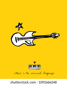 concert poster / Sketchy music illustration - vector