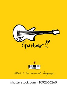 concert poster / Sketchy music illustration - vector