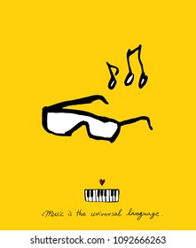 concert poster / Sketchy music illustration - vector