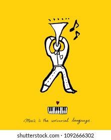 concert poster / Sketchy music illustration - vector