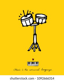 concert poster / Sketchy music illustration - vector