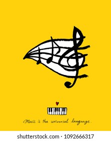 concert poster / Sketchy music illustration - vector